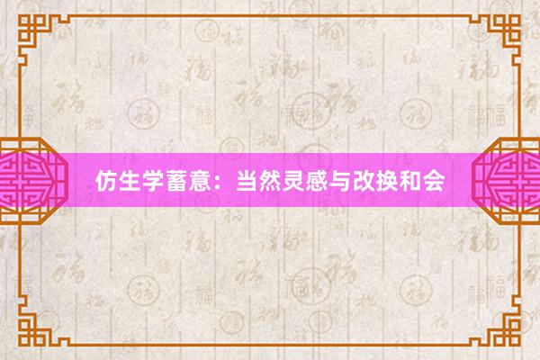 仿生学蓄意：当然灵感与改换和会